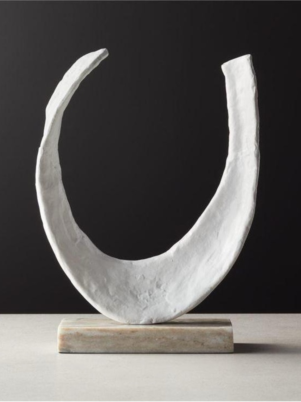 CB2 Modern White U Shaped Crescent Table Sculpture - Home Art NWT (SOLD OUT)